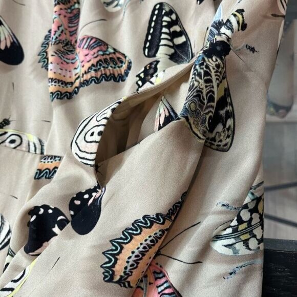 Reiss Women's Size 2 Gail Playsuit Butterfly Pleat Short Romper Tan Pockets NWT - Picture 13 of 16